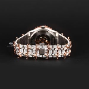 Brown Dial  Diamond Pav&Eacute; Stainless Steel Bracelet  Analog Quartz Watch