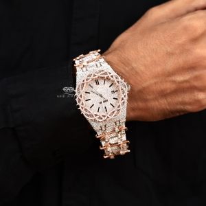 Brown Dial  Diamond PavÉ Stainless Steel Bracelet  Analog Quartz Watch