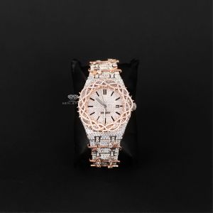 Brown Dial  Diamond PavÉ Stainless Steel Bracelet  Analog Quartz Watch