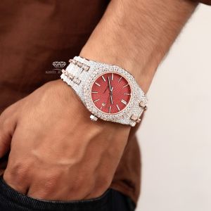 Rose Gold Diamond Automatic Mechanical Quartz Wrist Watch