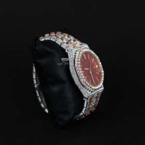 Rose Gold Diamond Automatic Mechanical Quartz Wrist Watch