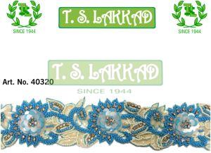 3D Handmade Beaded Sequin Floral Lace Badge Trim