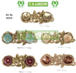 3D Handmade Sequin Floral Motif Embroidery Badge Strip