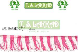 58mm Pink &AMP; White Dual Tone Fringe Tassel Trim