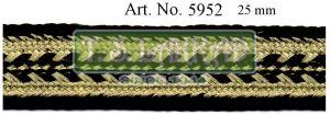 Black &AMP; Golden Braided Border Lace Trim