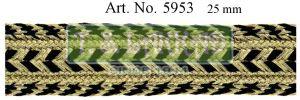 Black &AMP; Golden Chevron Braided Lace Trim