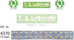 Blue & Cream Interlock Pattern Lace Trim