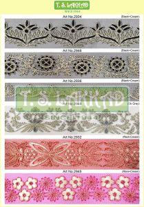 Classic Dual Tone Embroidered Lace Border Trim