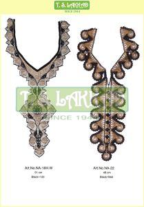 Classic V-Neck Embroidered Designer Neckline Patch