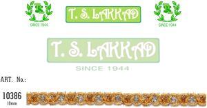 Designer Dual Tone Metallic Floral Lace Trim
