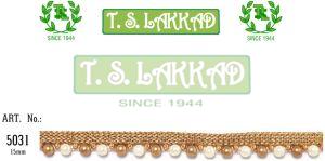 Dual Pearl Beaded Border Designer Lace Trim