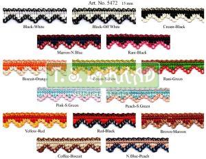 Dual Tone Scallop Border Lace Trim