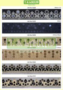 Elegant Sequin Floral Embroidery Lace Border