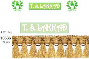 Elegant Tassel Drop Metallic Lace Trim