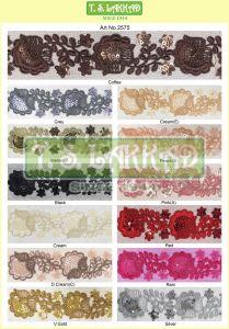 Floral Sequin Embroidery Lace Border Trim
