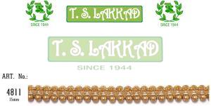 Golden Pearl Beaded Border Decorative Lace Trim