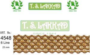 Golden Six Line Braided Lace Trim
