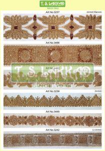 Luxury Golden Embroidered Designer Lace Border