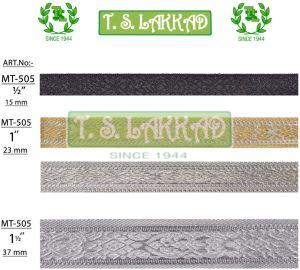 Metallic Woven Floral Border Lace Trim