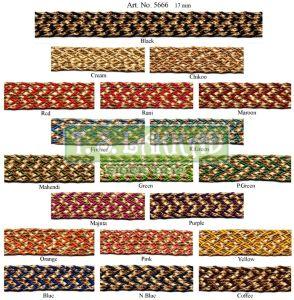 Multi Color Zigzag Braided Border Lace Trim