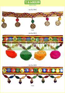 Multicolor Mirror POM POM Coin Beaded Fringe Lace Trim