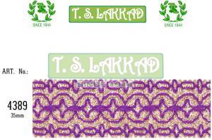 Purple &AMP; Golden Designer Lace Trim