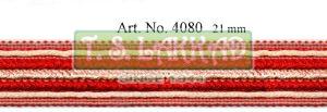 Red & Cream Braided Decorative Lace Trim
