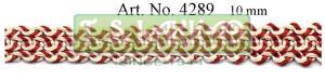Red & Cream Interlock Braided Lace Trim