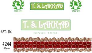 Red &AMP; Golden Decorative Loop Lace Trim