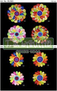 Round Floral Embroidery Applique Patch