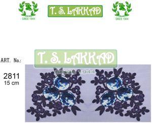 Sequin Floral Embroidery Designer Badge Patch