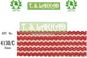 Striped Knit Pattern Decorative Lace Trim