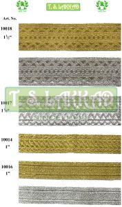 Textured Pattern Metallic Uniform Lace Trim