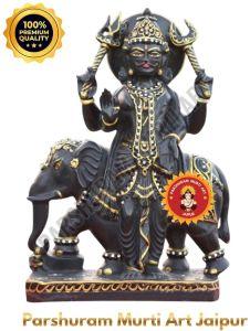 Hathi Sawari Black Marble Shanidev Murti