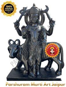 Hand Carved Black Marble Shanidev Murti