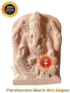 Red Stone Ganesh Murti