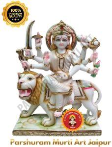 White Marble Maa Durga Murti