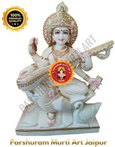 White Marble Saraswati Murti