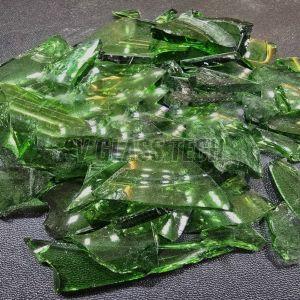 3&ndash;10mm Green Glass Lumps