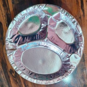 Three Compartment Silver Paper Plates
