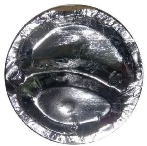Two Compartment Silver Paper Plates