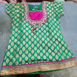 Embroidered Silk Short Kurti