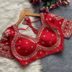 Red Choli Cut Blouse