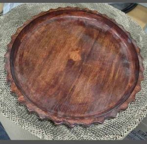 10 Inch Round Wooden Serving Plate