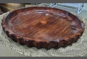 10 Inch Round Wooden Serving Plate