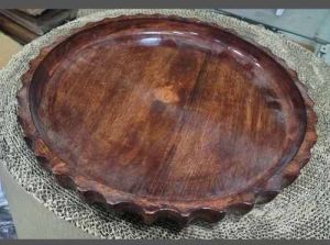 10 Inch Round Wooden Serving Plate
