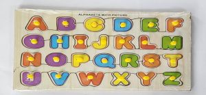 Wooden Abcd Tray Knob Puzzle