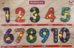 Wooden Number Puzzle With Knob