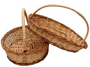 Round Wicker Picnic Basket with Lid