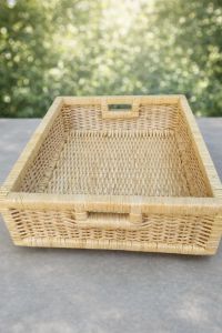Square Wicker Serving Tray Basket